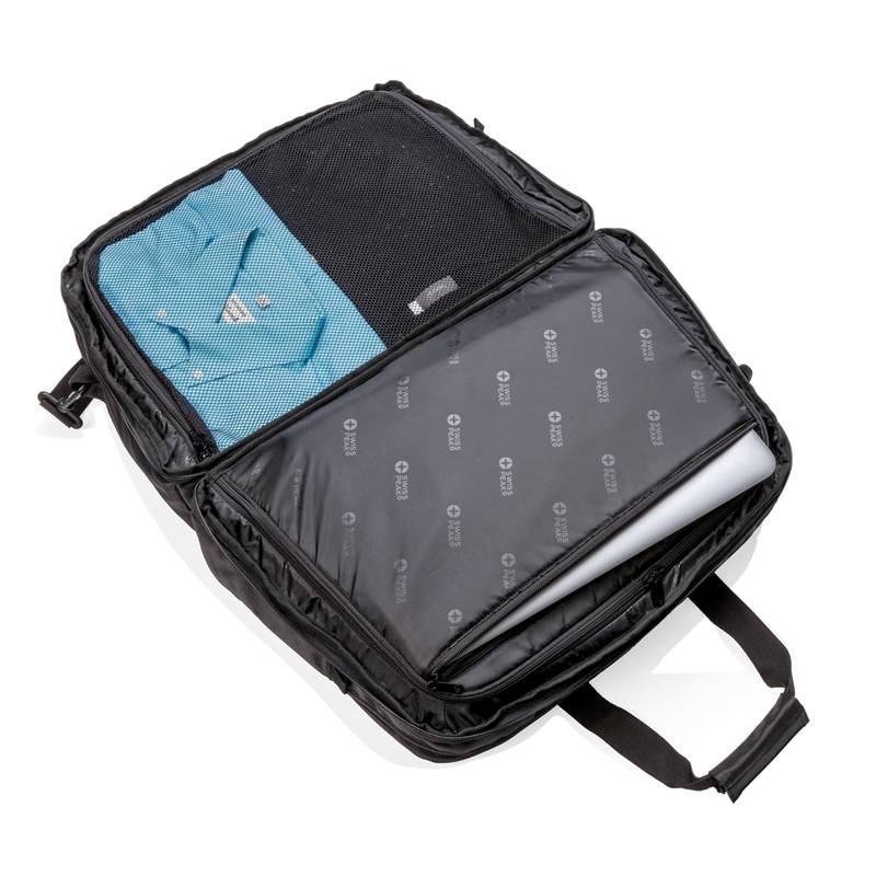 Swiss Peak RFID taška s otváraním na spôsob kufru, čierna